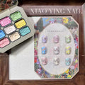 Oil painting style Nail art nine-grid gel polish that stays on without washing off
