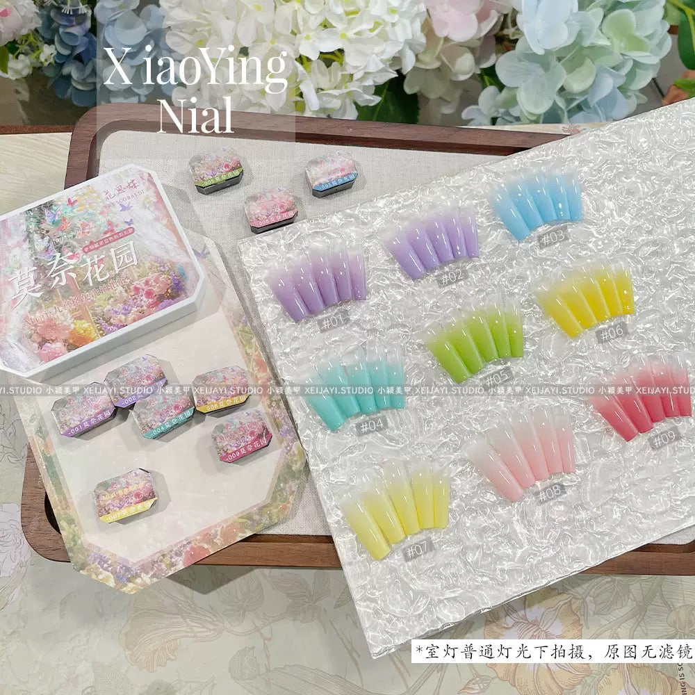 Nail air nine-grid photo sticker macaron color gradient painted sticker