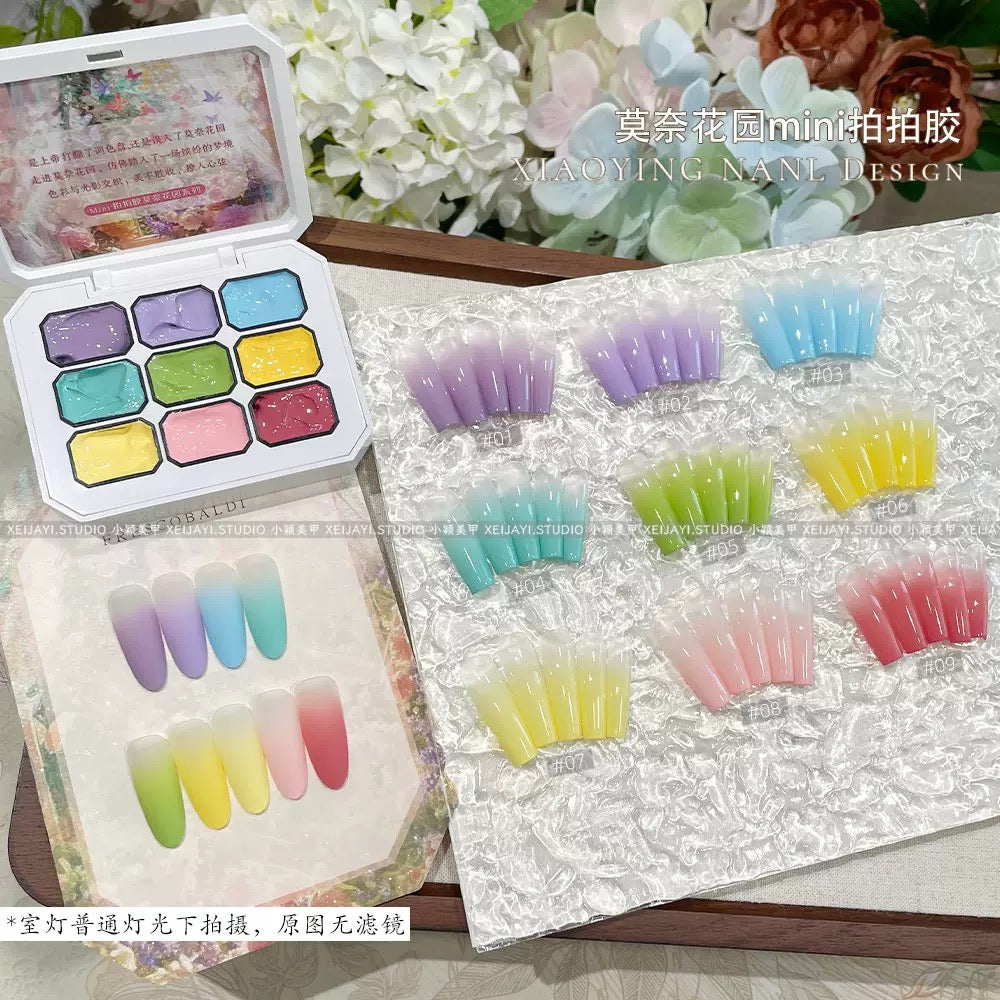 Nail air nine-grid photo sticker macaron color gradient painted sticker